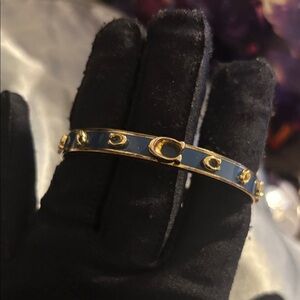 Coach Gold and Navy Bracelet magnetic opening